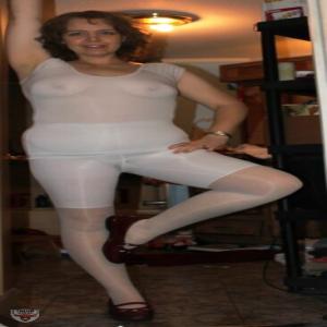 Mormon grandmother lisa in white pantyhose
