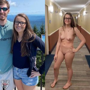 GF gets naked in hotel hallway