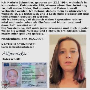 completely exposed sperm slut Kathrin Schneider from Nordenham Germany whore