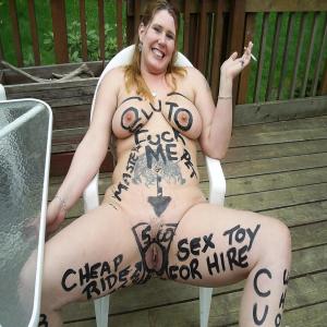 Brandy BDSM Toy bodywriting